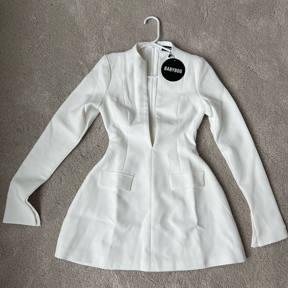 Babyboo White Long Sleeve Dress